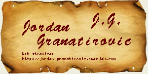 Jordan Granatirović vizit kartica